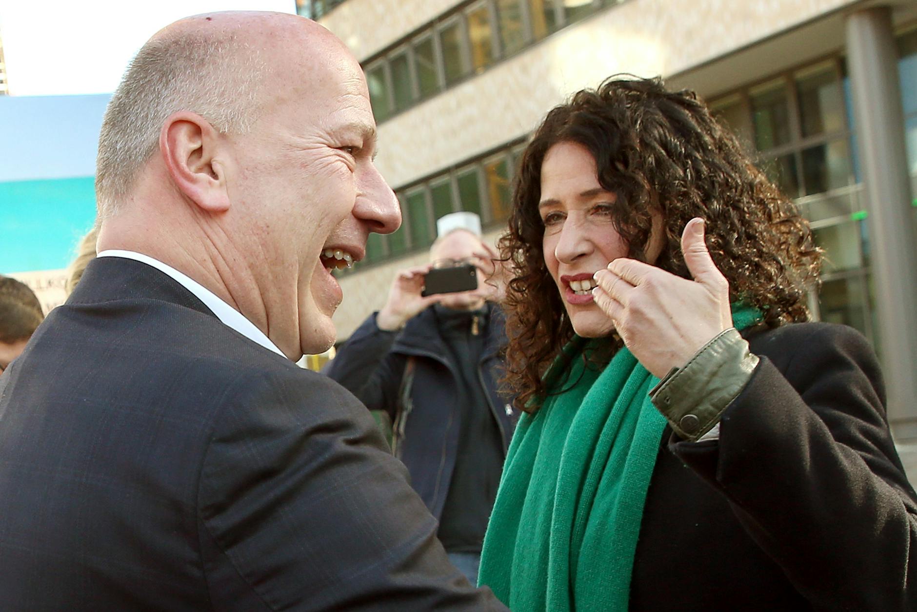 Kai Wegner und Bettina Jarasch vor dem Beginn des letzten Sondierungsgespächs