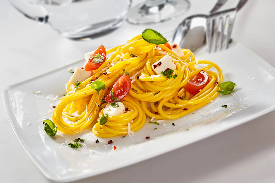 Schnell, lecker und simpel: Spaghetti mit Feta und Tomaten aus dem Ofen.