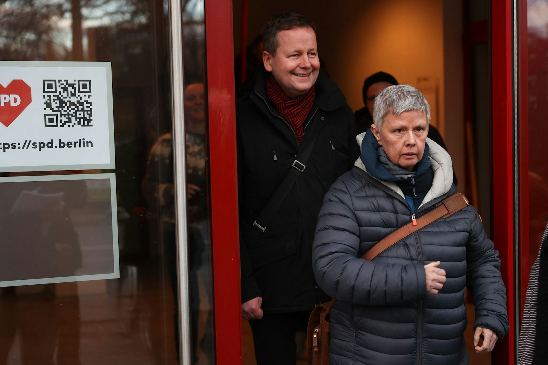Kultursenator Klaus Lederer und Katina Schubert Landesvorsitzende der Partei Die Linke.  