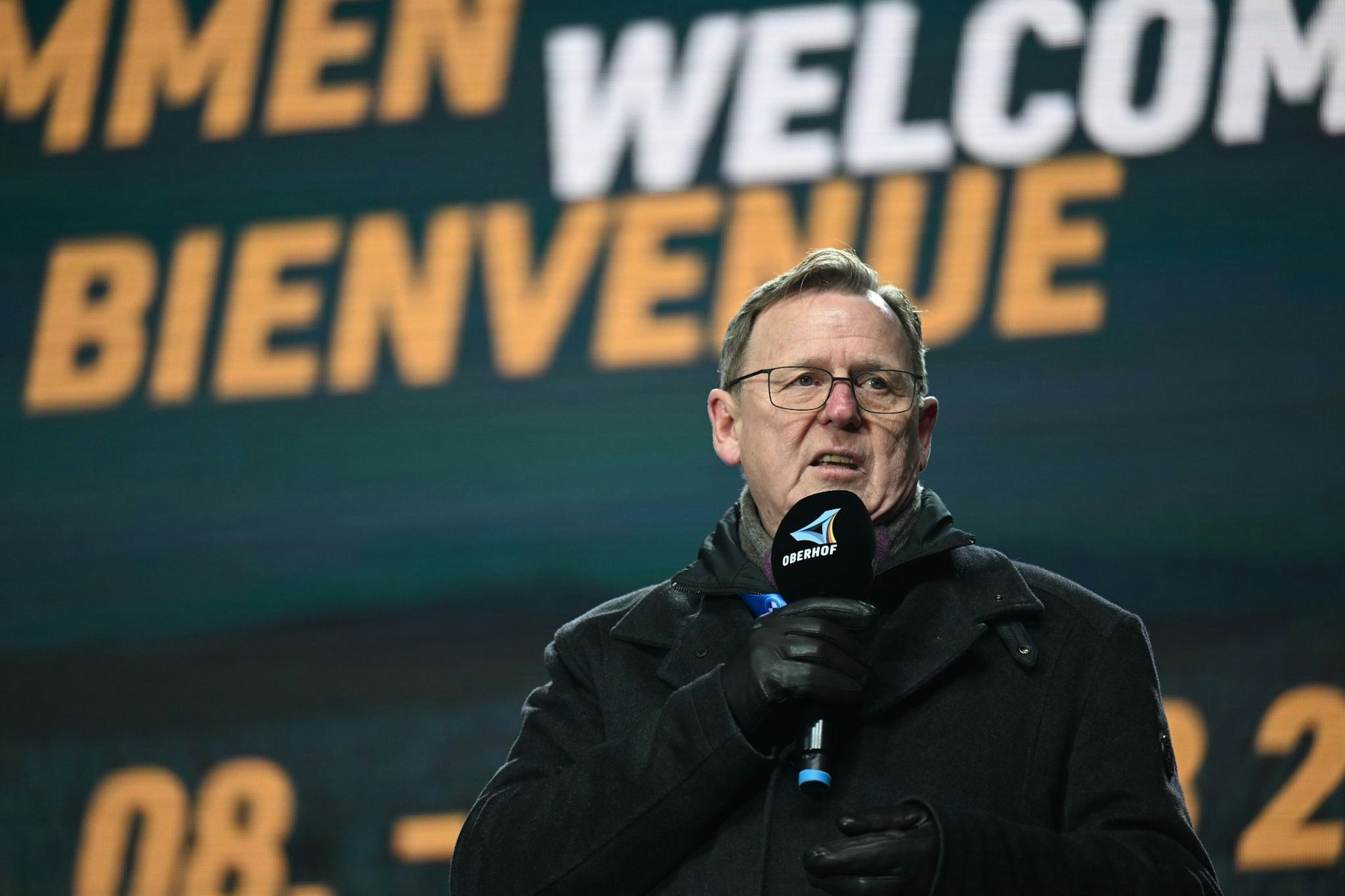 Bodo Ramelow (Die Linke), Ministerpräsident von Thüringen, spricht.  