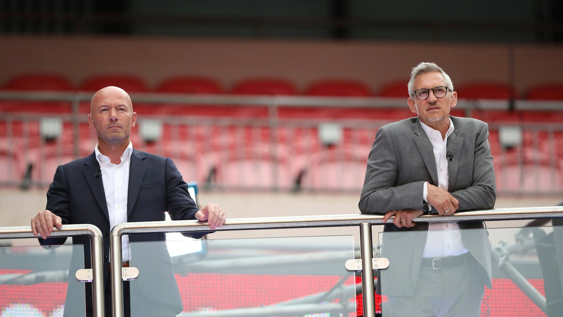 Gary Lineker (r.) mit Moderations-Kollege Alan Shearer.