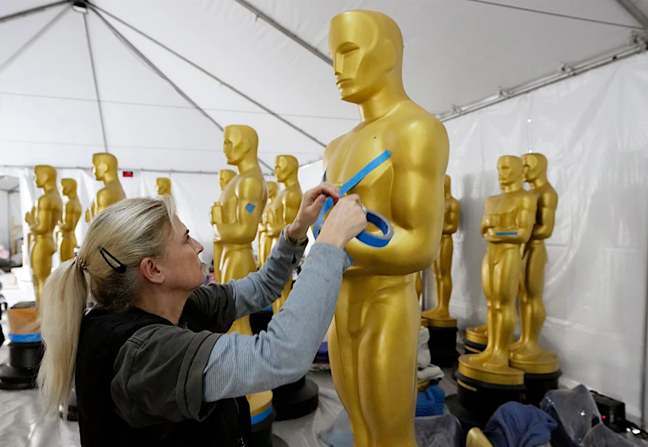 Im Dolby Theatre laufen die Vorbereitungen: Hier werden am Sonntag die Oscars verliehen.