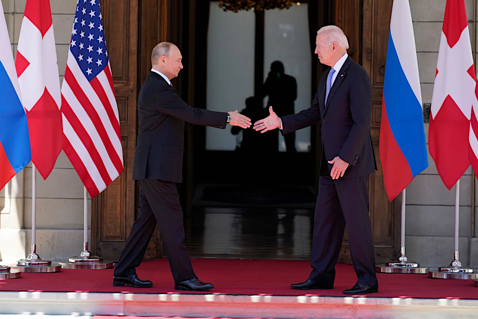 Ein Bild von Putin und Biden in Genf 2021, noch vor dem Krieg in der Ukraine.