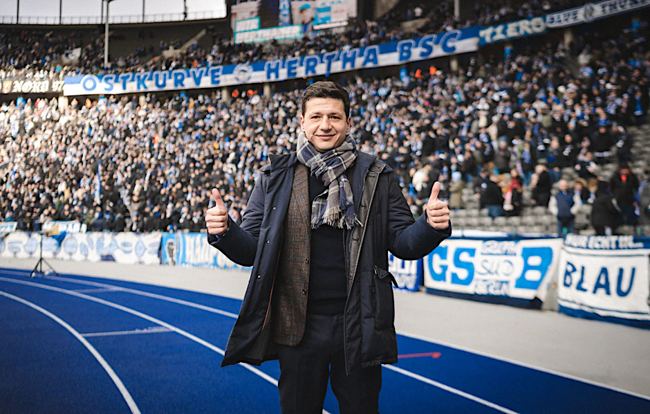 Noch immer fühlt sich Marko Pantelic vor der Ostkurve im Berliner Olympiastadion wohl.