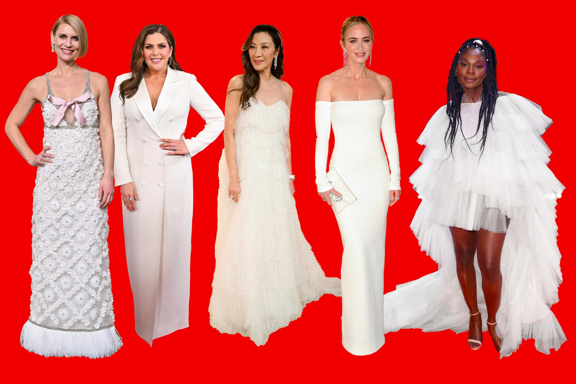 Weiß auf Rot: Eine Kombination, die auf vielen Preisverleihungen der Saison sichtbar wurde.