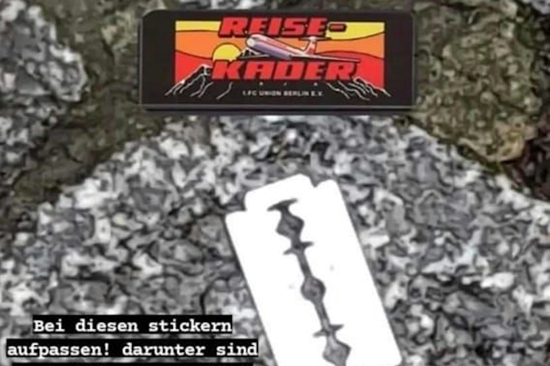 Dieses Foto verbreitet sich momentan im Internet unter Herthas Fans. Ist es ein ernstgemeinter Warnhinweis oder nur Panikmache gegen einige Anhänger des 1. FC Union?