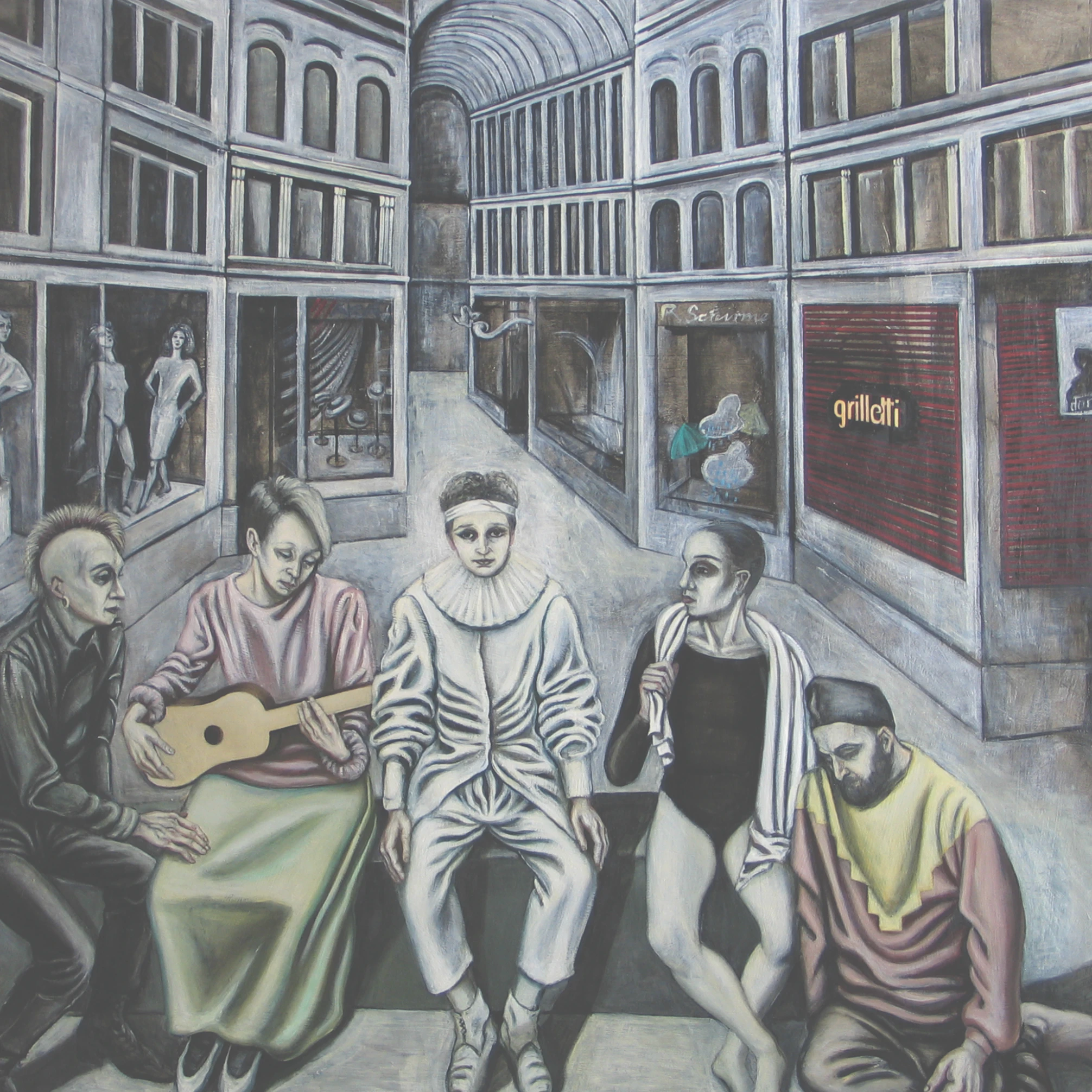 „Passage II. Hommage à Watteau“, 1988, Eitempera, Öl auf Hartfaser
