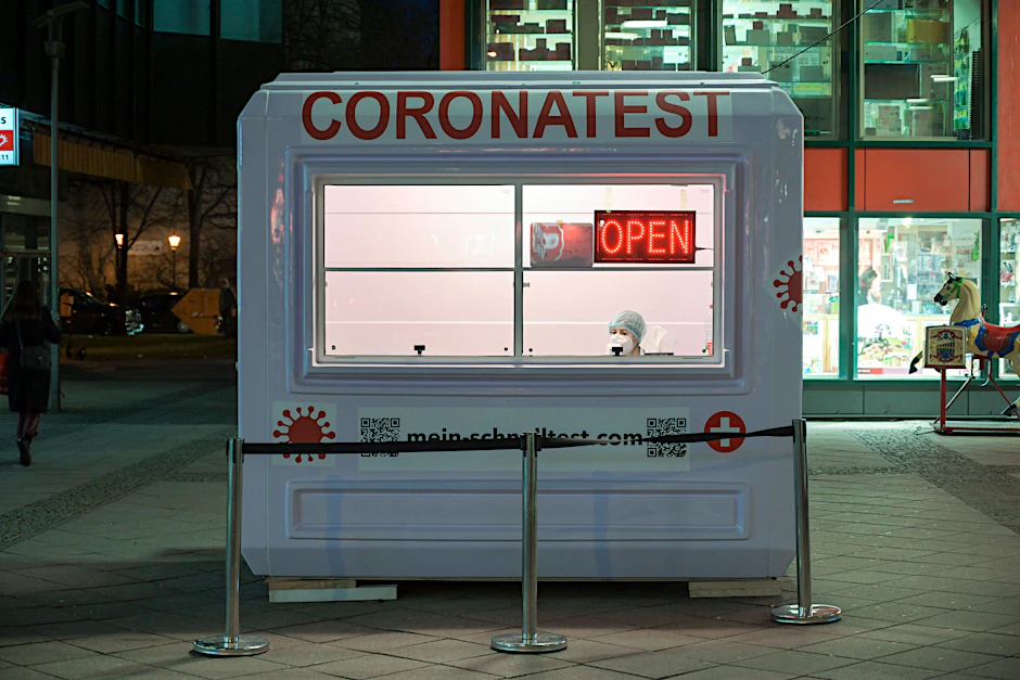 So war das: Corona-Test-Kiosk an der Steglitzer Schloßstraße.