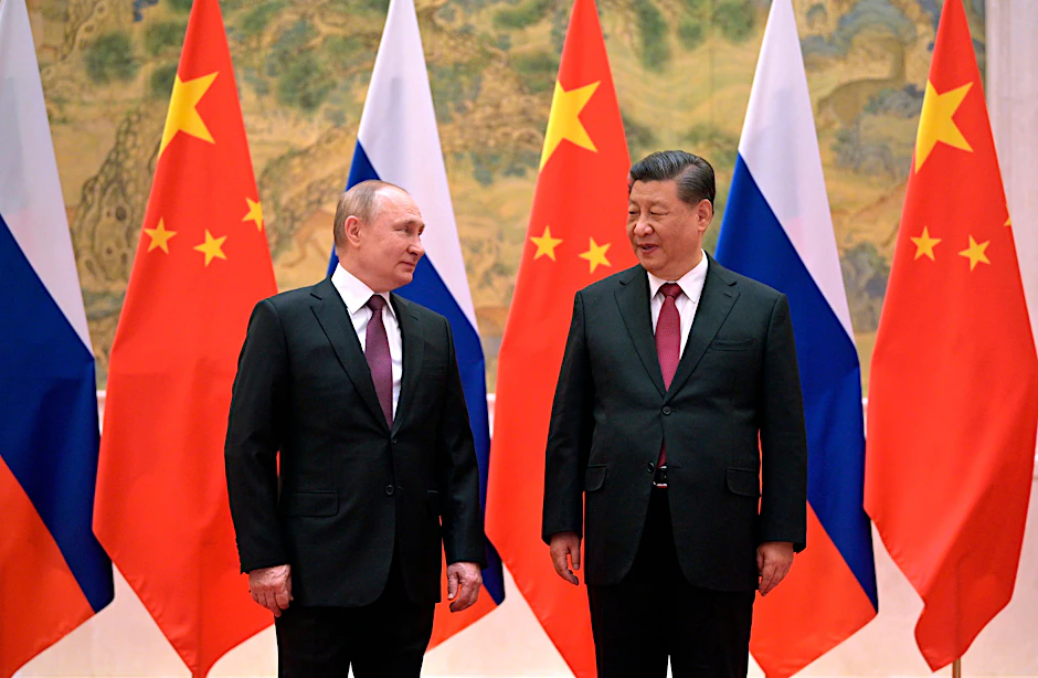 Russlands Präsident Putin (l.) und Chinas Präsident Xi im Februar 2022 in Peking.&nbsp;