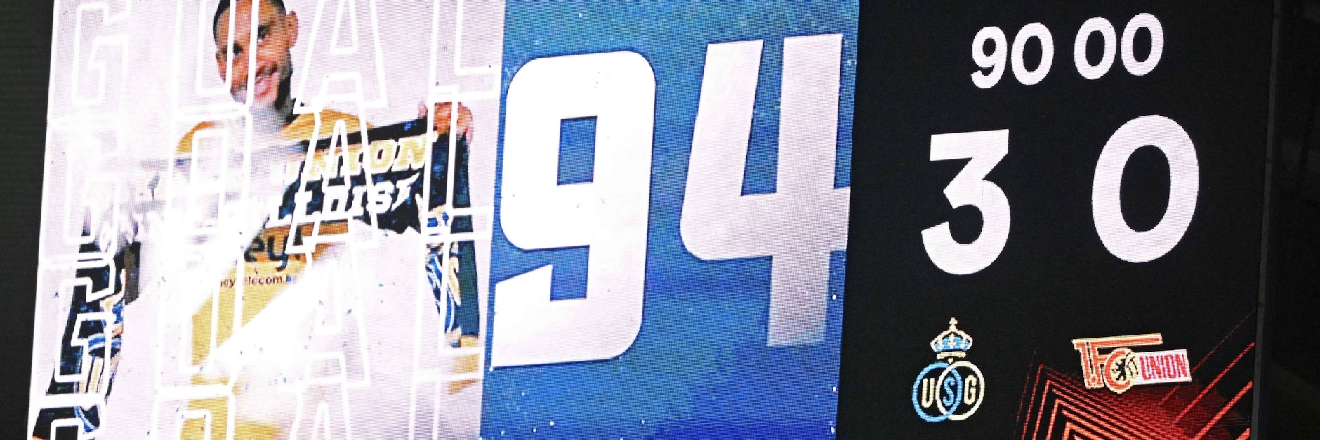 Die Anzeigetafel mit dem Beweis, dass Saint-Gilloise für den 1. FC Union eine Nummer zu groß war. 