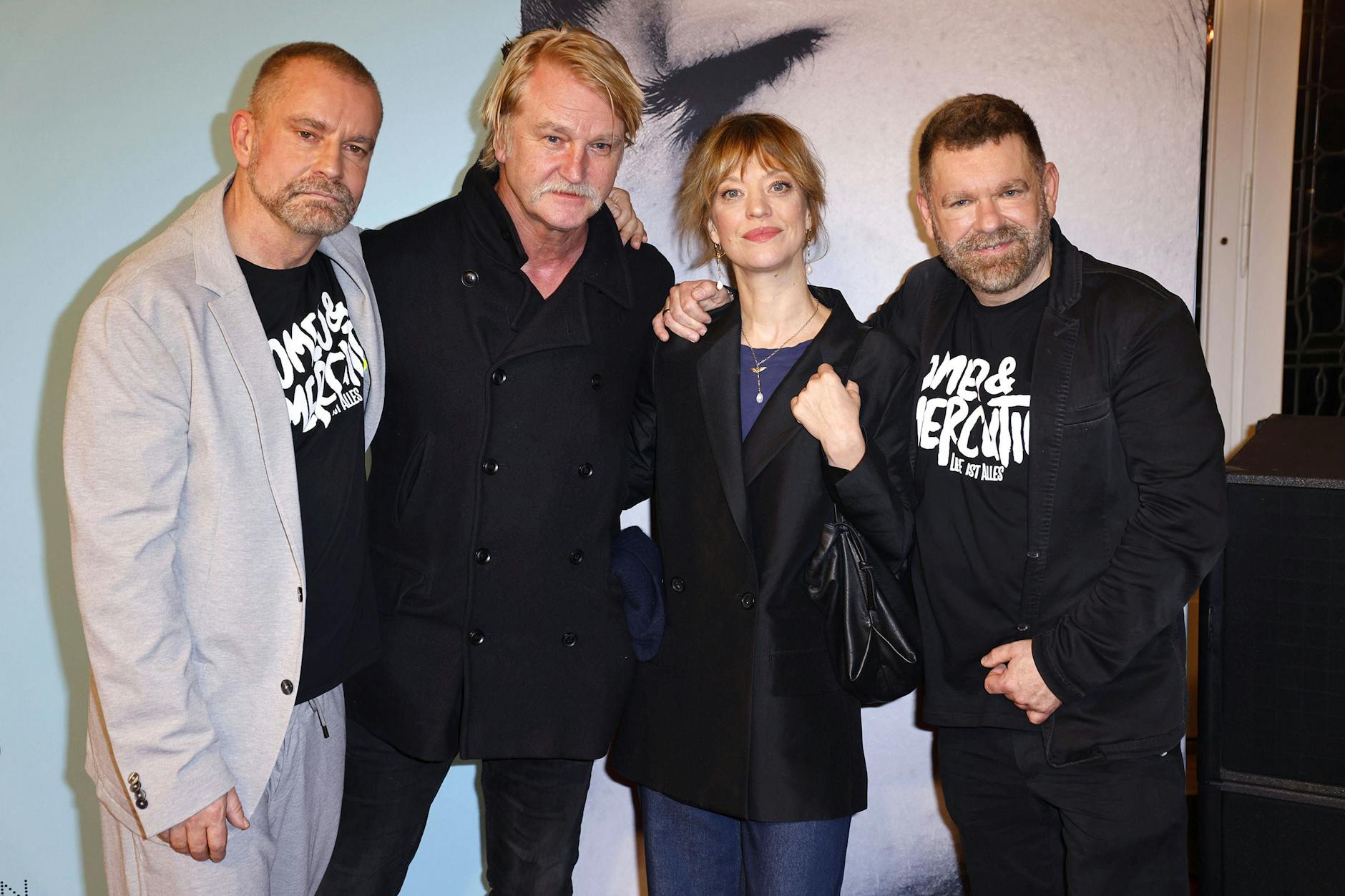 Ulf Leo Sommer, Detlev Buck, Heike Makatsch und Peter Plate bei der „Romeo & Julia- Liebe ist Alles“-Musical-Premiere im Stage Theater des Westens Berlin.