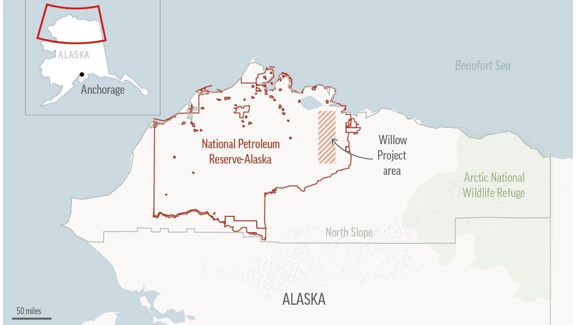 Hier sollen die Ölfelder des Willow Projects liegen.