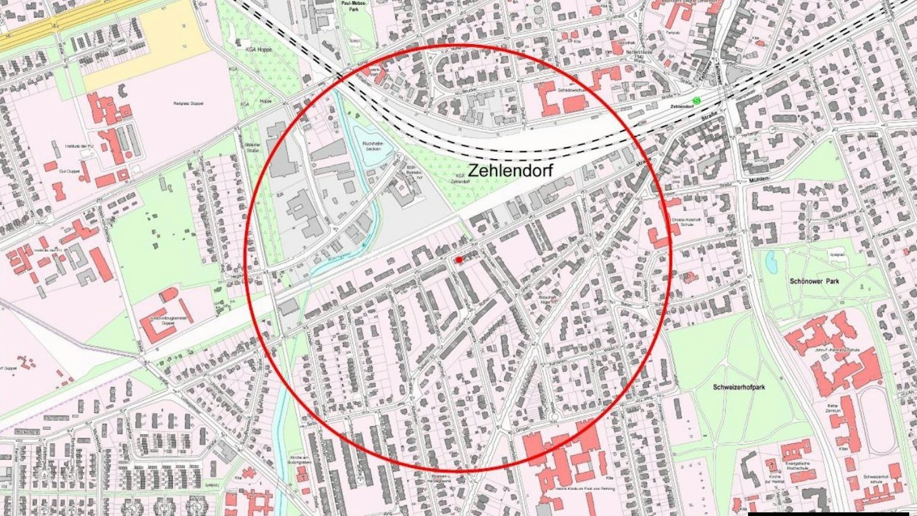 So sieht der Sperrkreis wegen der Weltkriegsbombe in Berlin aus.