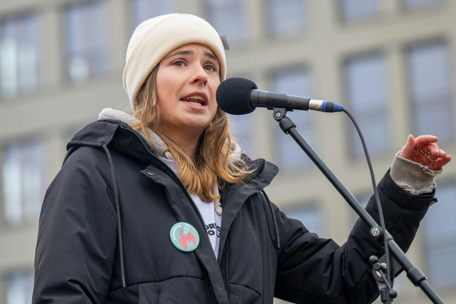 Klimaschutzaktivistin Luisa Neubauer bei einer Kundgebung von Fridays for Future in Berlin.