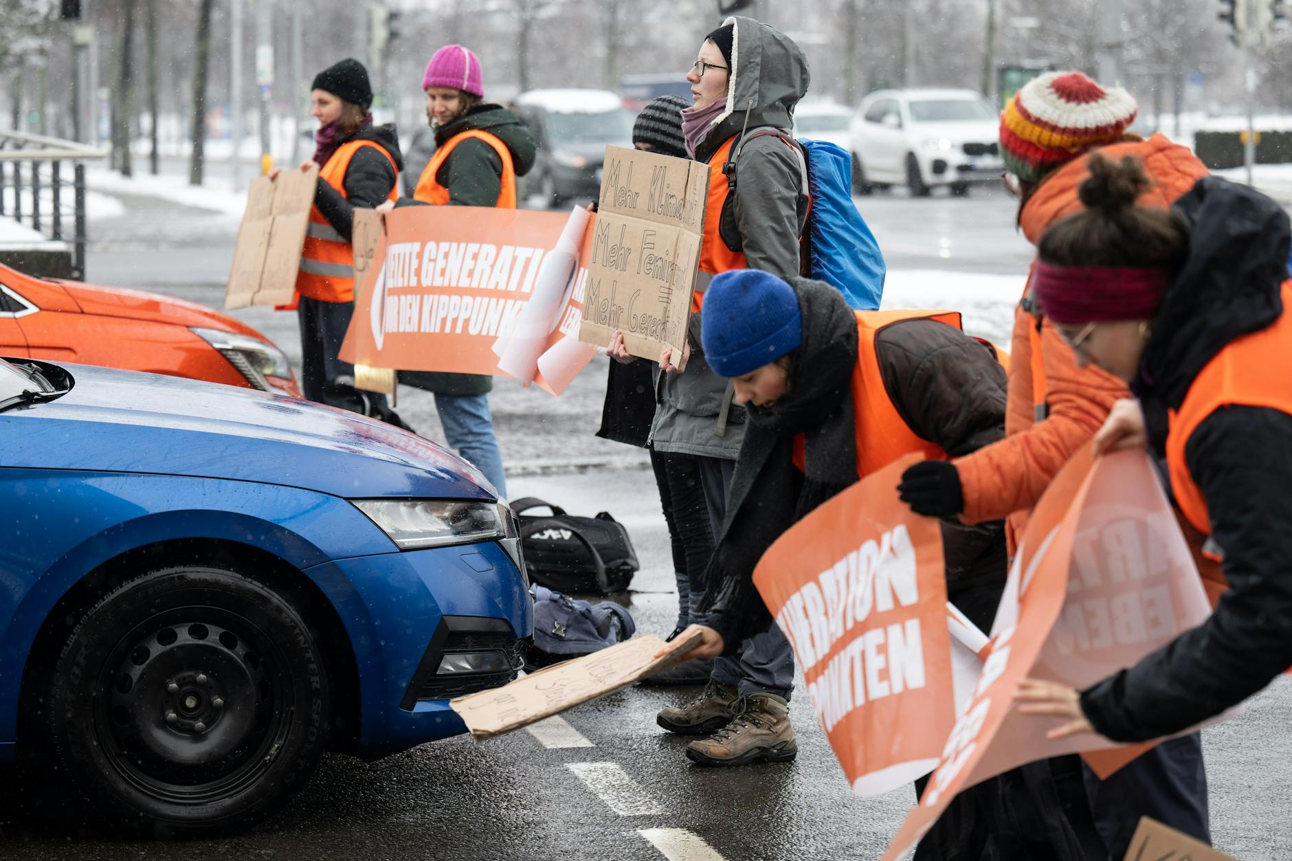Aktivistinnen der Letzten Generation in Leipzig