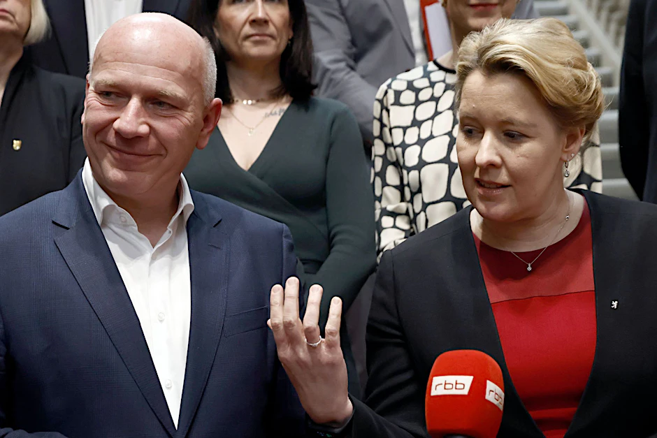 Kai Wegner und Franziska Giffey in Berlin.&nbsp;