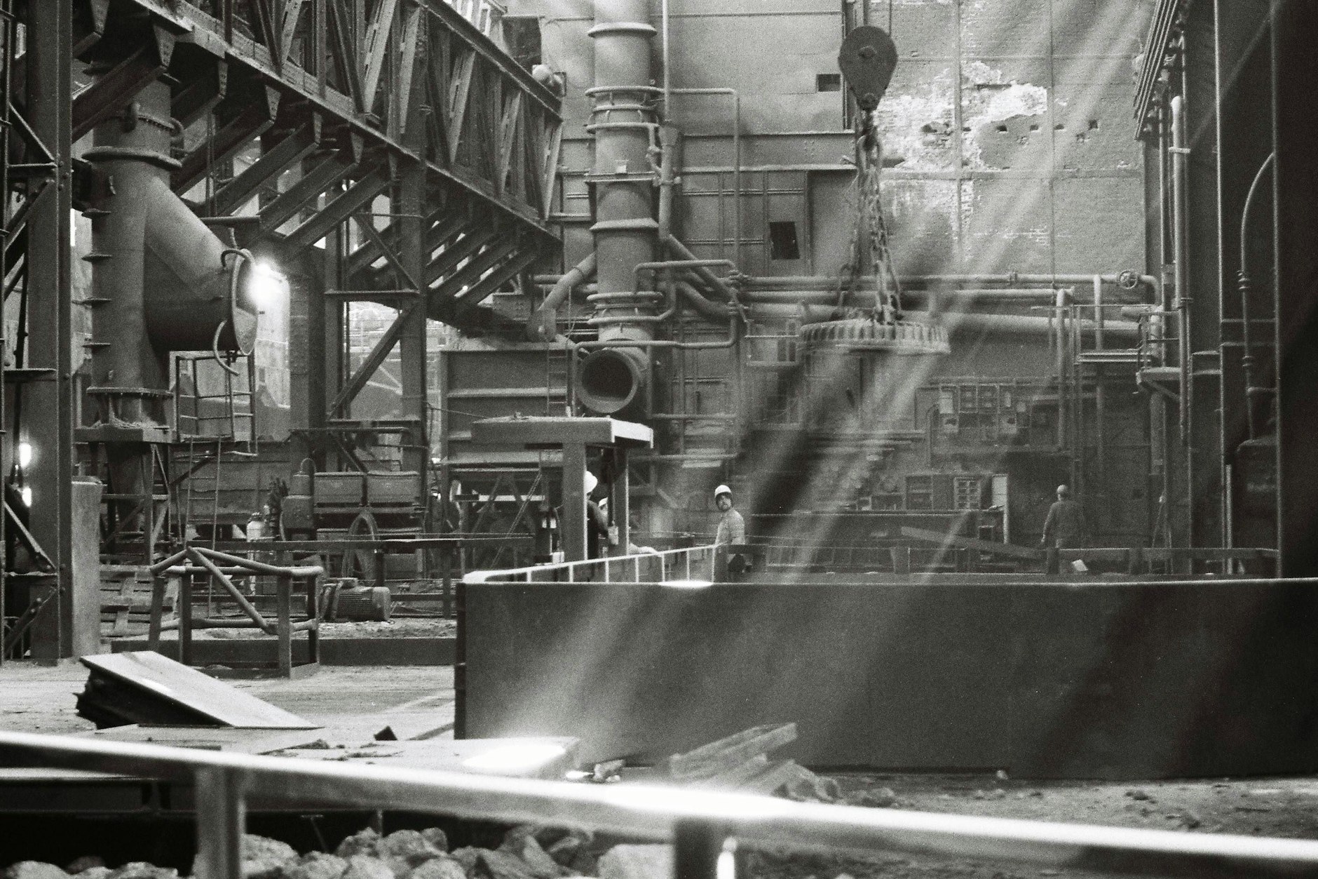 Das Stahl- und Walzwerk Maxhütte in Unterwellenborn, Thüringen, nach der letzten Schicht im Juli 1992.