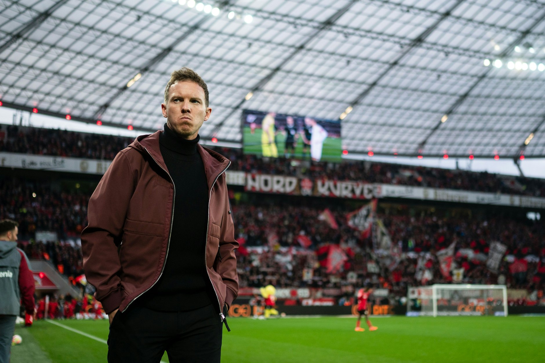 Julian Nagelsmann bei seinem letzten Auftritt als Trainer des FC Bayern, dem 1:2 in Leverkusen am vergangenen Sonntag.