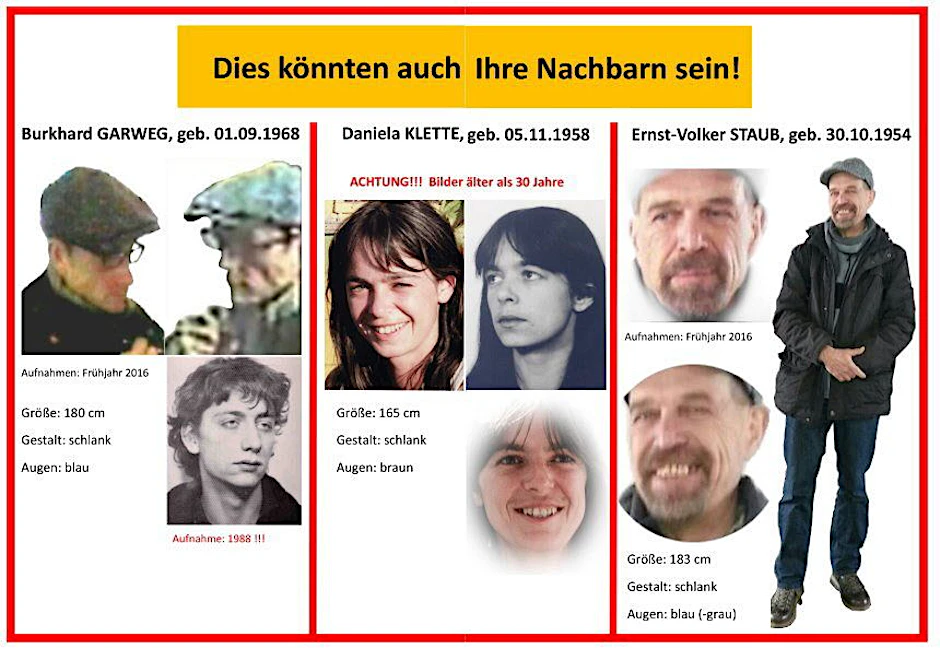 Burkhard Garweg, Daniela Klette, Ernst-Volker Staub