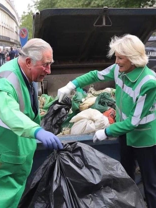 Mon dieu! Gar nicht königlich und recht fleißig zeigen sich Charles und Camilla in Paris bei der Arbeit. 