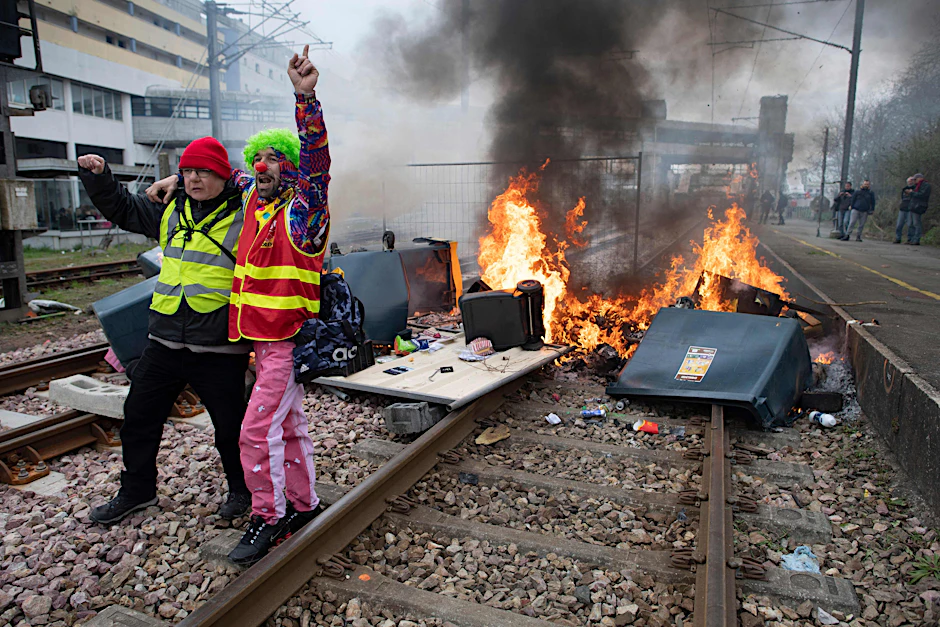 Demonstranten in Lorient, Frankreich, am Aktionstag gegen die Rentenreform.