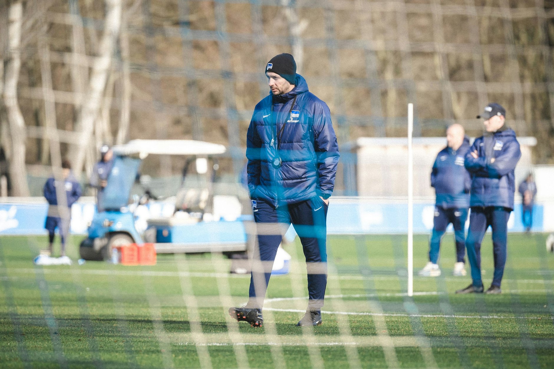 Wie gewohnt leitete Sandro Schwarz auch zu Beginn dieser Woche das Training bei Hertha BSC.