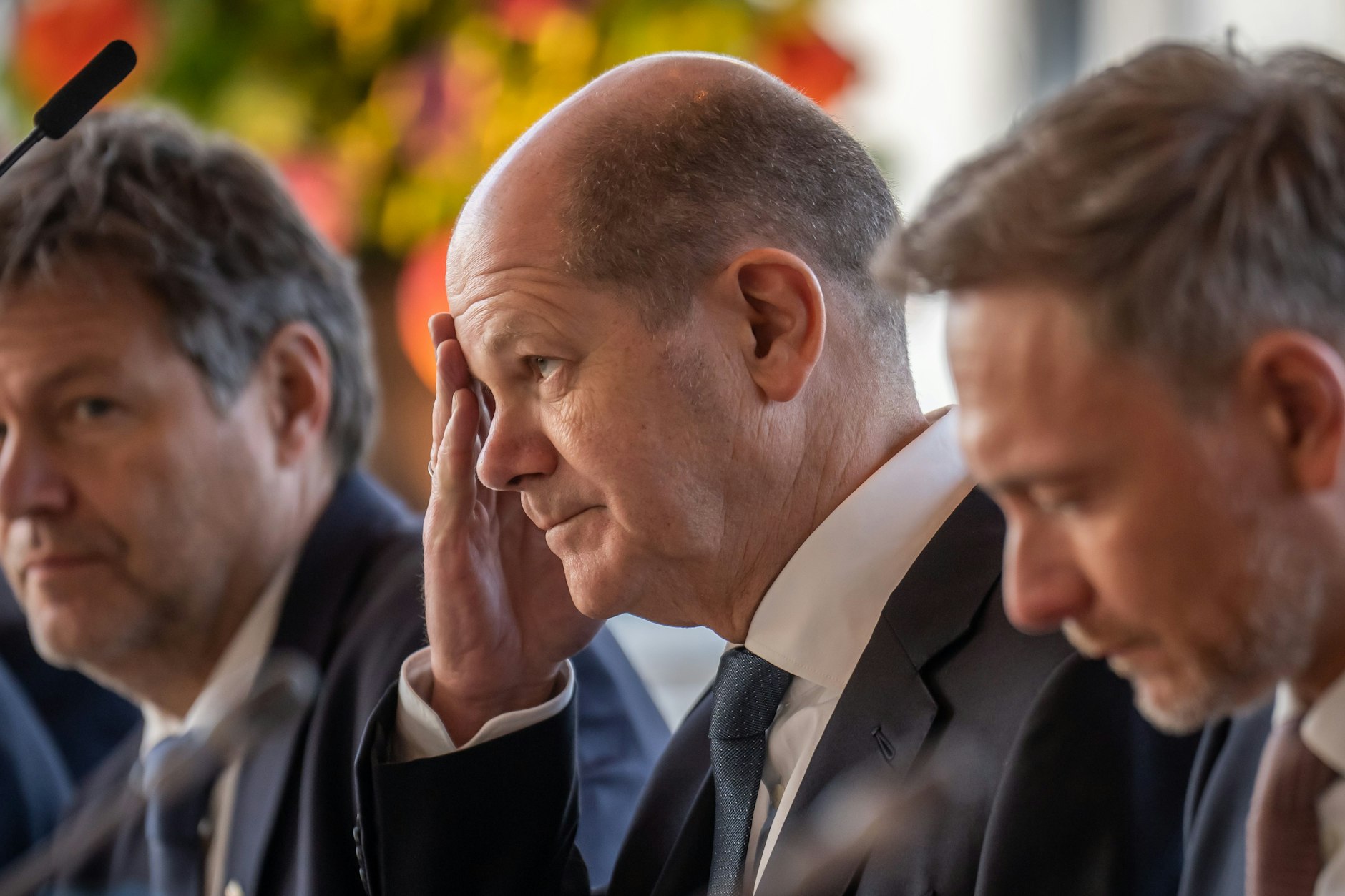 Kanzler Olaf Scholz (SPD), Robert Habeck (Grüne) und Christian Lindner (FDP) haben sich geeinigt