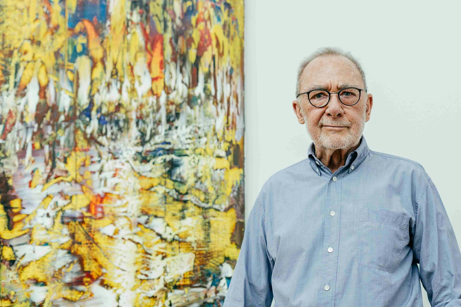 Der Maler Gerhard Richter im Dresdner Archiv im Albertinum.