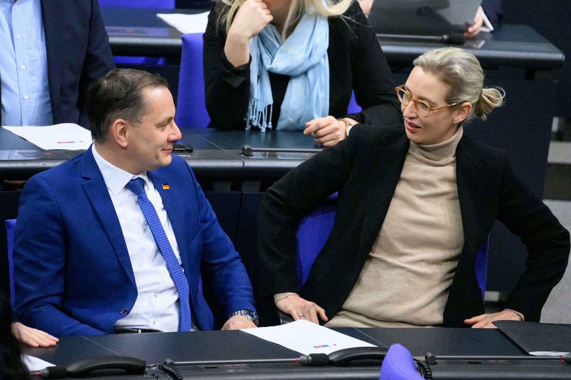 Die AfD-Fraktionsvorsitzenden Tino Chrupalla und Alice Weidel