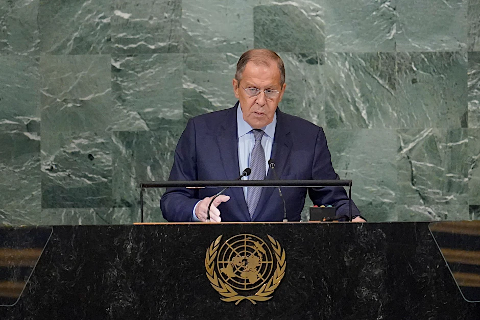 Russlands Außenminister Sergej Lawrow vor der Vollversammlung der Vereinten Nationen in New York