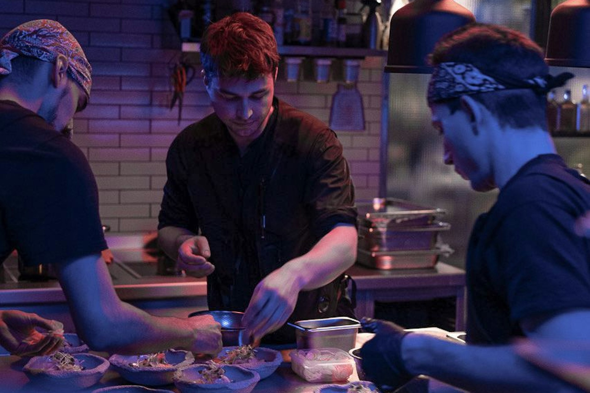 &nbsp;Juan Pablo, Fabian und Fabio in der Küche des Kramer.