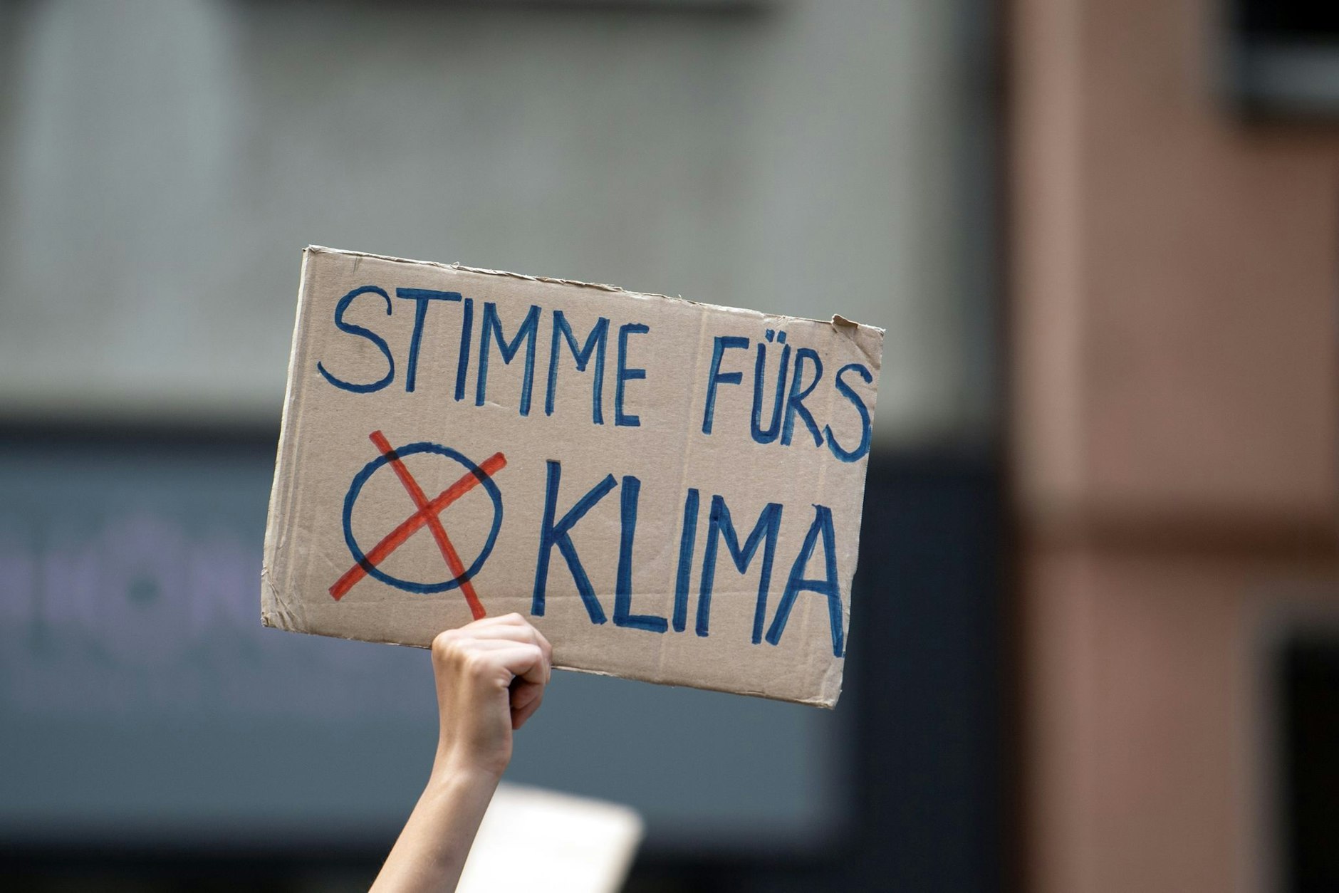 ARCHIV - Eine Teilnehmerin hält auf der Fridays for Future-Demonstration ein Protestplakat in den Händen. d
