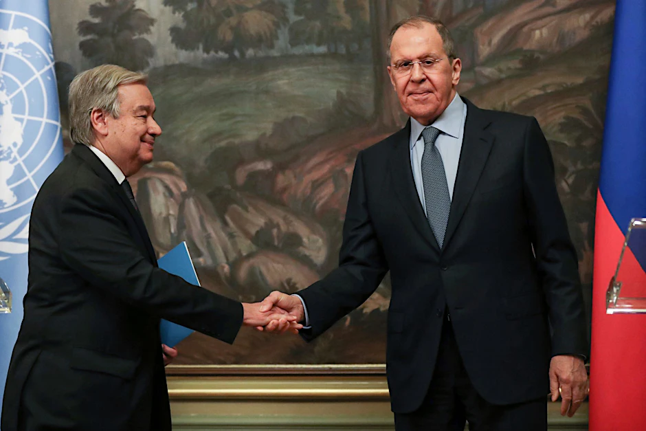 UN-Generalsekretär António Guterres und Russlands Außenminister Sergei Lawrow