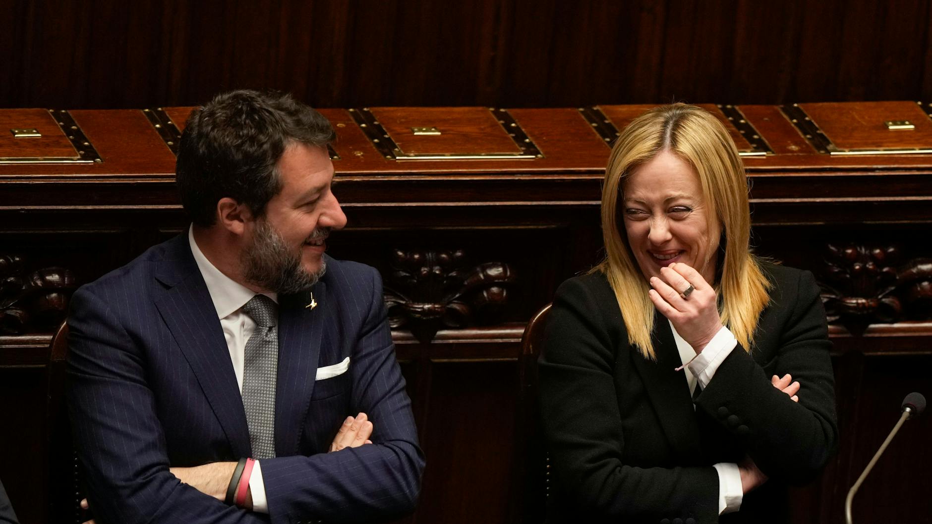 Premierministerin Giorgia Meloni mit Lega-Minister Matteo Salvini.