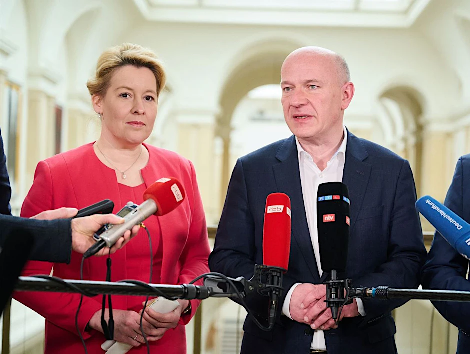 Die Koalitionäre: Franziska Giffey (SPD) und Kai Wegner (CDU).