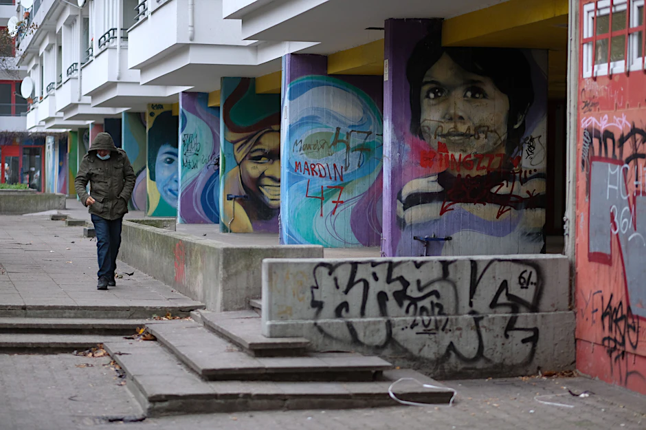 Ein Neubauviertel am Mehringplatz in Kreuzberg