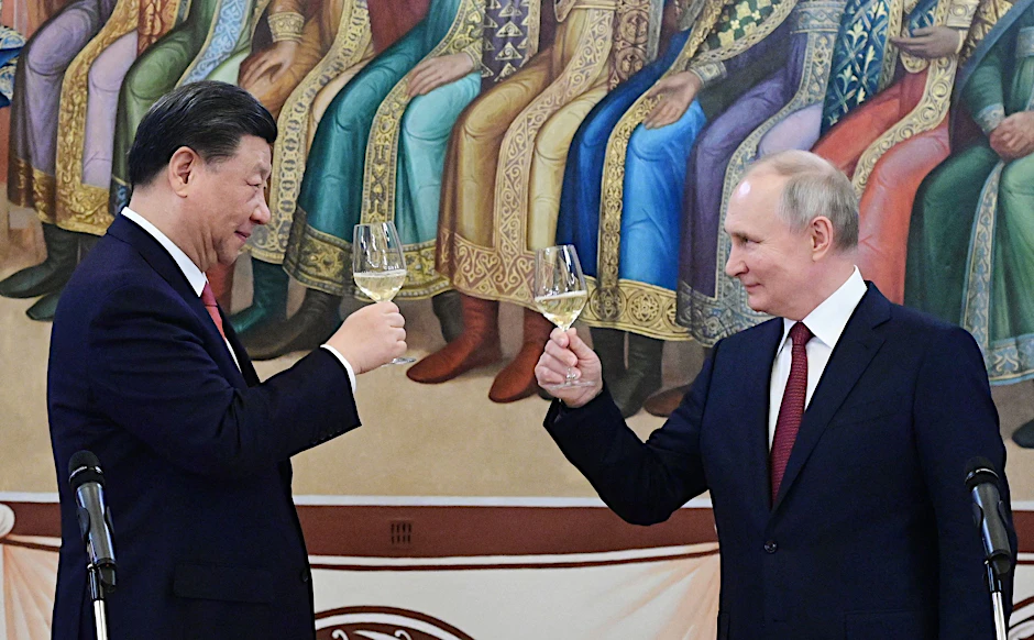 Chinas Staatschef Xi Jinping und der russische Präsident Wladimir Putin im März in Moskau.