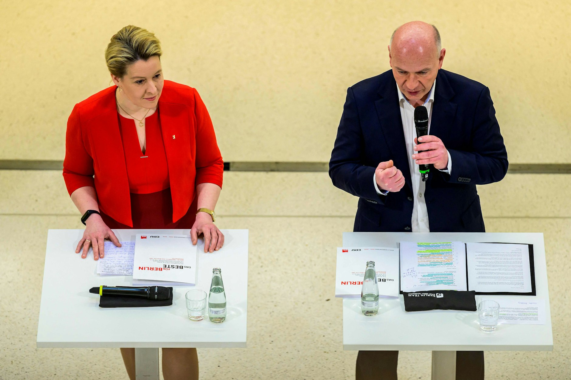 „Das Beste für Berlin“ wollen Franziska Giffey (l.) und Kai Wegner (r.) mit ihrer Koalition erreichen.