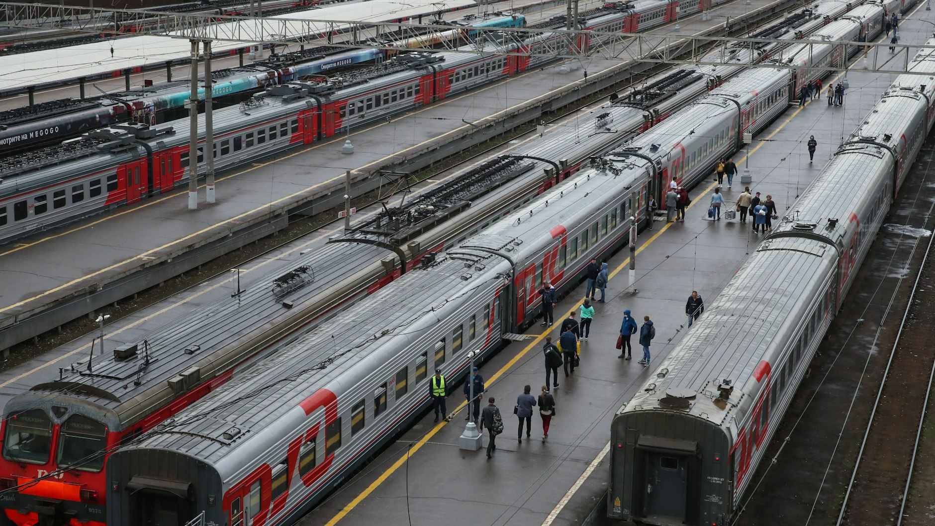 Züge der russischen Staatseisenbahn: Putins Geheimzug soll genauso aussehen, wie normale russische Züge.