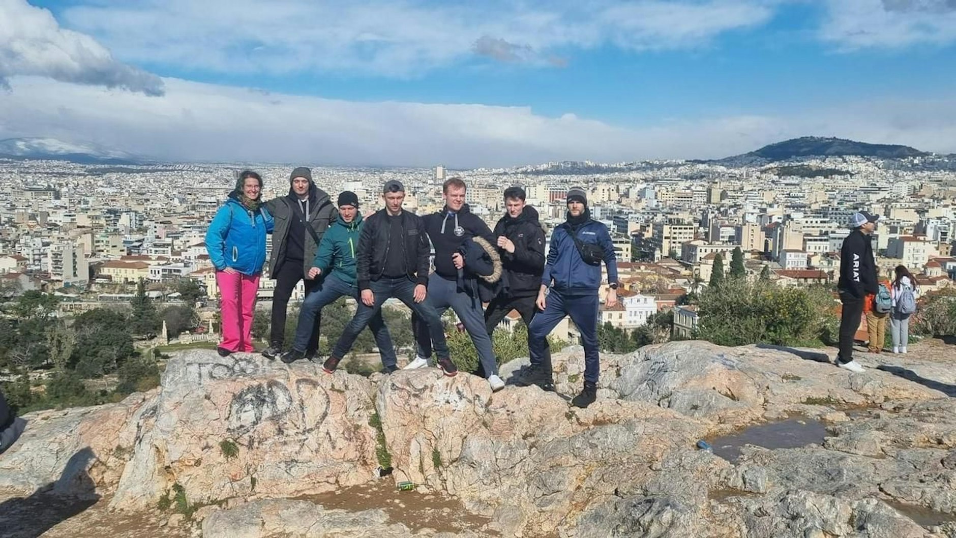 Ein Teil der Karate-Gruppe während der Reise nach Griechenland.&nbsp;