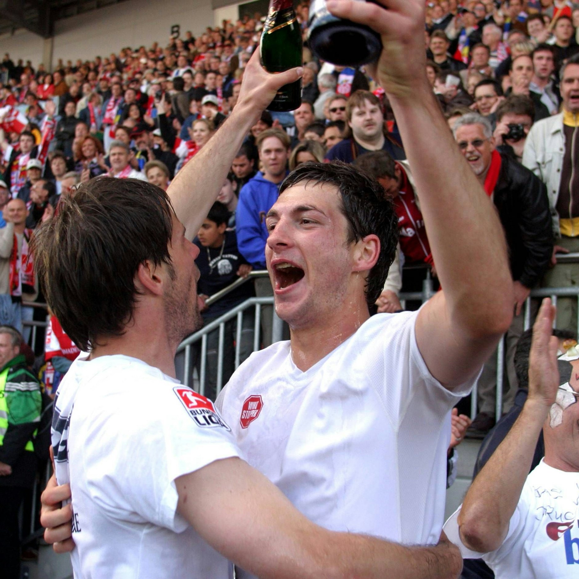 Feierten 2004 mit dem FSV Mainz 05 den Bundesligaaufstieg: Herthas Sandro Schwarz (r.) und Leipzigs Marco Rose.