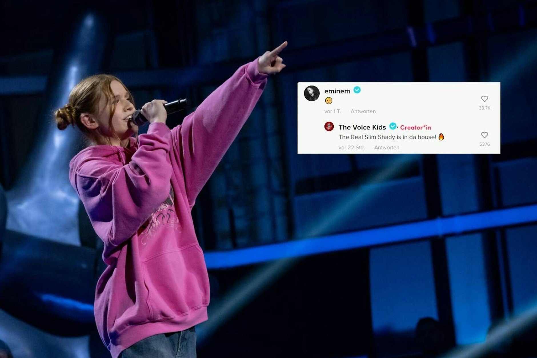 Emma performt den Song „Mockingbird“ von Eminem bei "The Voice Kids".