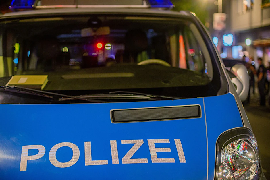 Ein Einsatzfahrzeug der Polizei steht auf einer Straße.