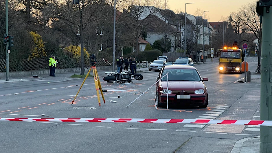 Der Unfallort wurde abgesperrt.