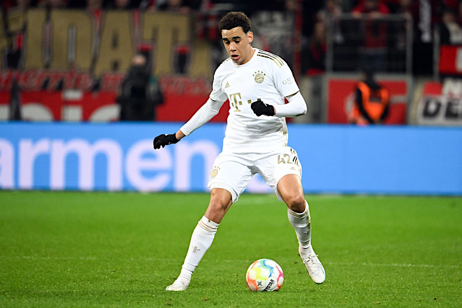 ARCHIV - Bayerns Jamal Musiala ist mit elf Toren der beste Bayern-Torschütze in der Liga.  