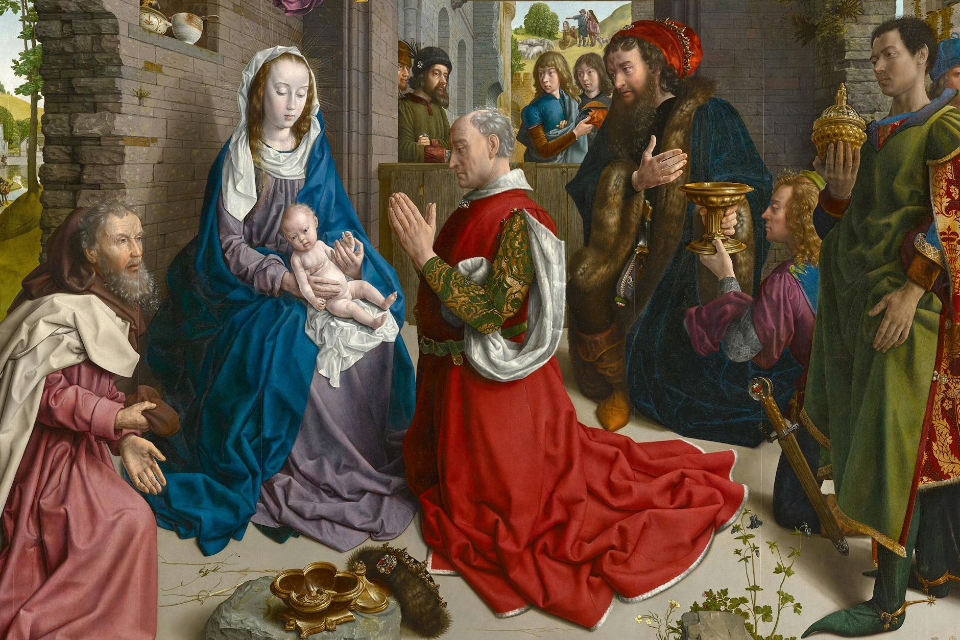Ein geradezu modernes Alt-Meisterwerk, an dem man in der Berliner Gemäldegalerie künftig nicht mehr vorbeieilen sollte: Hugo van der Goes’ „Monforte-Altar“ (Ausschnitt), um 1470/75