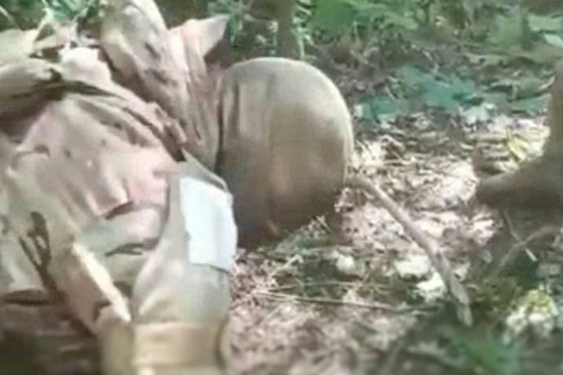 Das Video zeigt, wie der Täter das vermutlich noch lebende Opfer enthauptet.