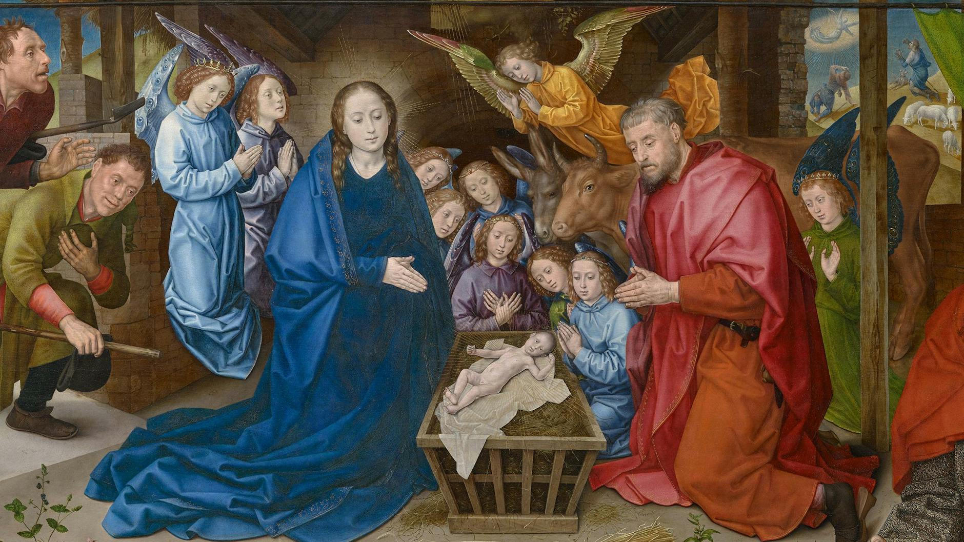 Hugo van der Goes: „Geburt Christi“ (Ausschnitt), um 1480