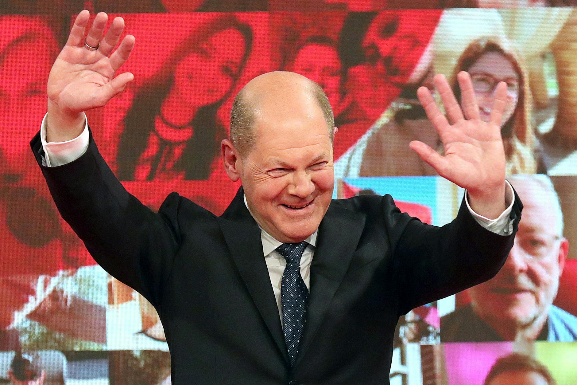 2021 kam der nächste Karriereschritt. Olaf Scholz wurde auf dem Online-Bundesparteitag der SPD zum Kanzlerkandidaten nominiert.
