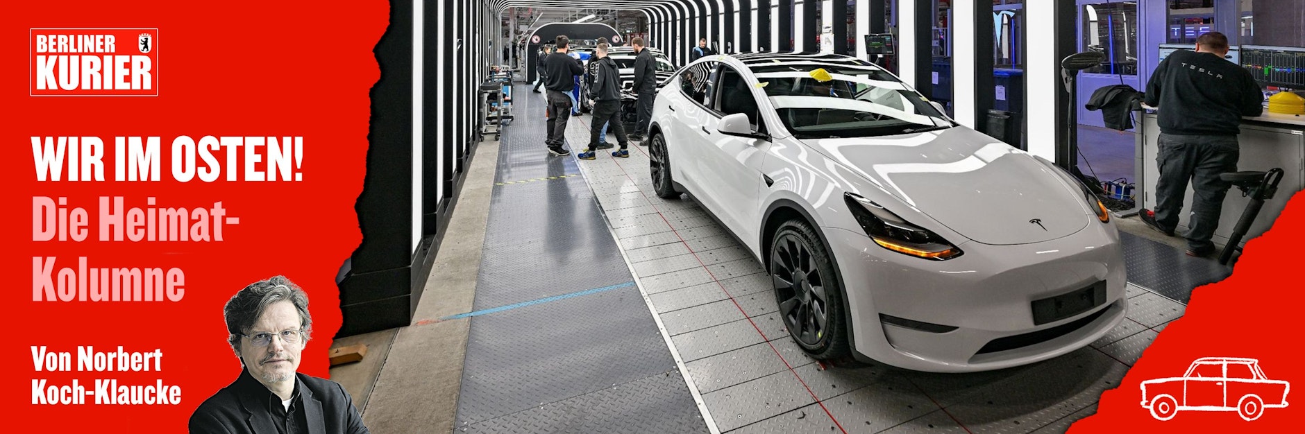 Ein fertiges Elektroauto fährt in der Tesla-Fabrik vom Band. Trotz Inflation und Energiekrise sorgt das Unternehmen für einen Aufschwung Ost. Nicht jeder freut sich darüber.